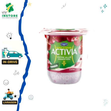 Danone Activia Yaourt bifidus naturel fawakih cerise 105g