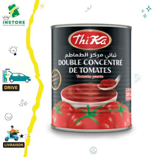 Thika Double concentré de tomate 28% 800g