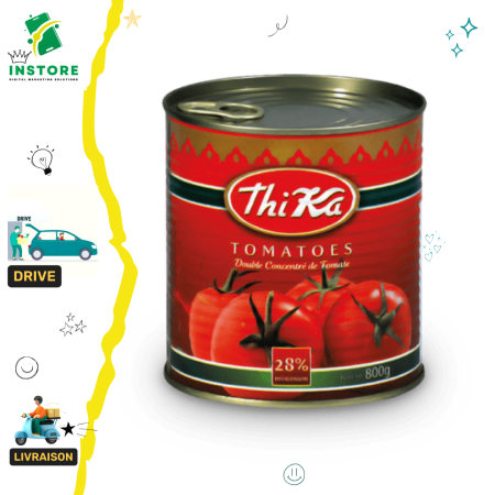 Thika Double concentré de tomate 28% 800g