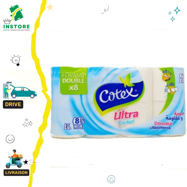 Cotex Papier hygiénique Ultra confort 8pcs