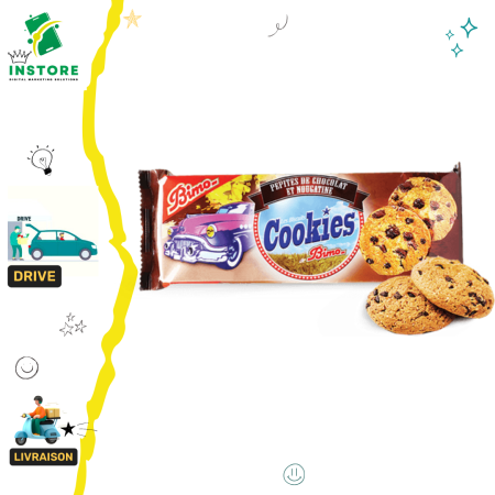 Bimo Cookies Nougatine et Pepites de Chocolat 200g