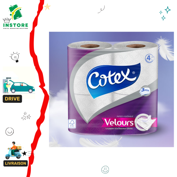 Cotex Papier hygiénique velour 4pcs