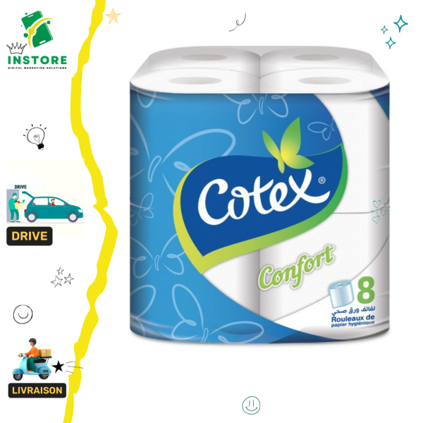 Cotex Papier hygiénique Confort  8pcs