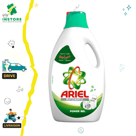 Ariel Détergent machine power gel concentre 3L