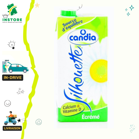 Candia Lait Écrémé Silhouette brique 1L