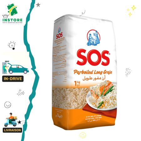 SOS Riz Long Etuvé 1kg