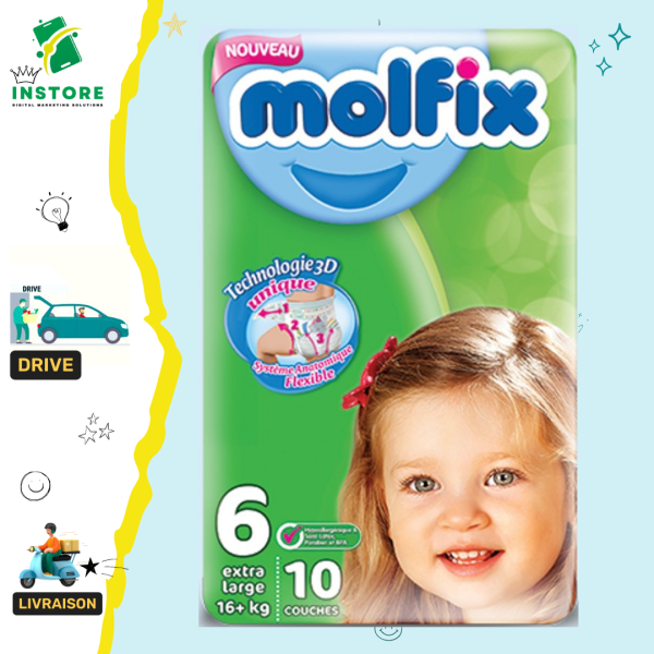 Molfix Couches Bébé Taille 6 XL (10 Pièces)