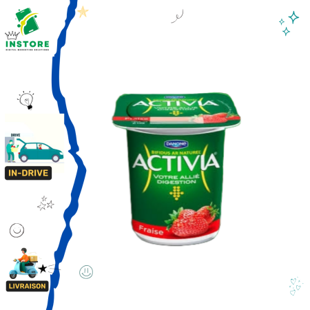 Danone Activia Yaourt bifidus naturel aromatisé fraise 100g