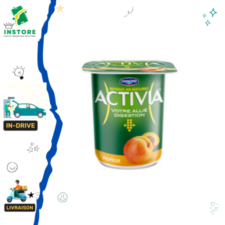 Danone Activia Yaourt bifidus naturel aromatisé abricot 100g