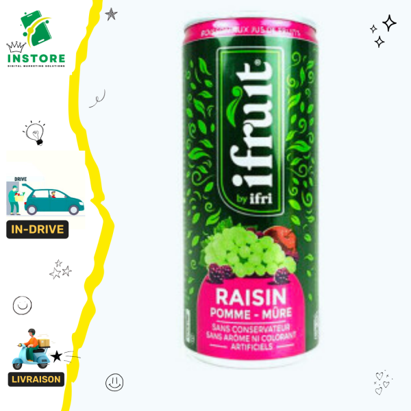 Ifri IFRUIT raisin pomme mûre Canette 25cl