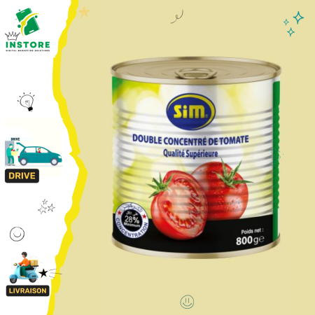 SIM double Concentré de tomate 28%- 800g