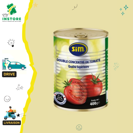 SIM double Concentré de tomate 28%- 400g