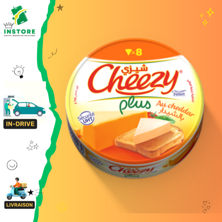 Cheezy au chedar en portions x8