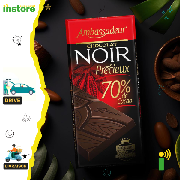 Ambassadeur chocolat noir 70% tablette 100g