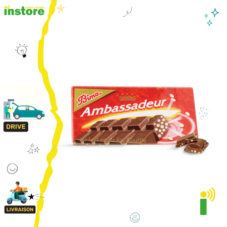 Ambassadeur chocolat au lait et au riz soufflé 100g