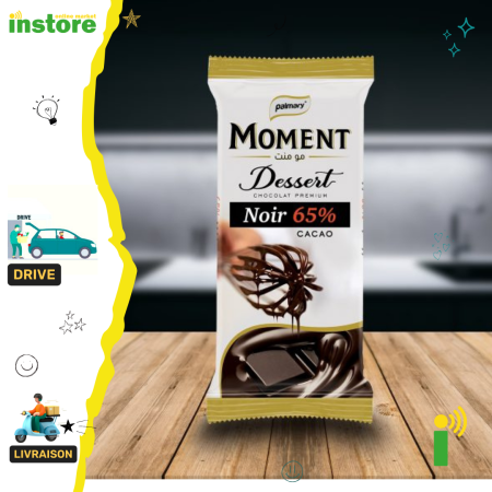 Moment chocolat noir dessert tablette 65% cacao 180g