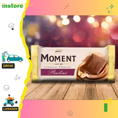 Moment chocolat tablette au praliné 100g