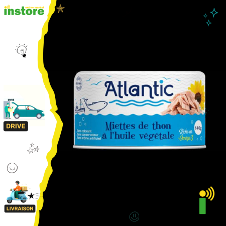 Atlantic miettes de thon À L'huile Végétale 140g