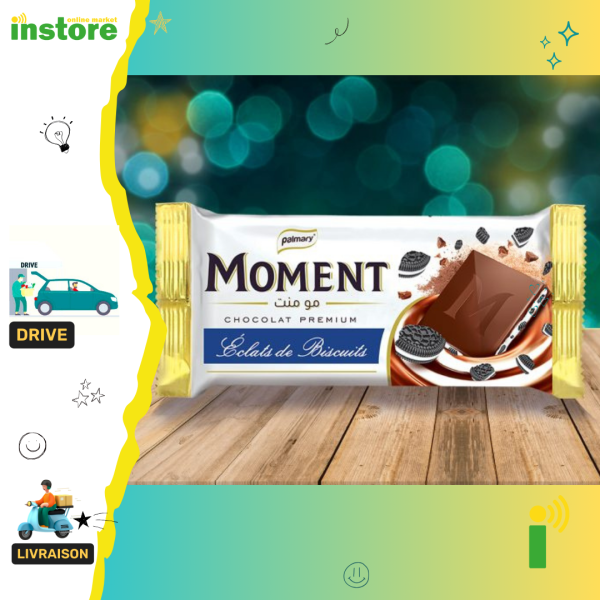 Moment chocolat tablette éclats de biscuits 100g