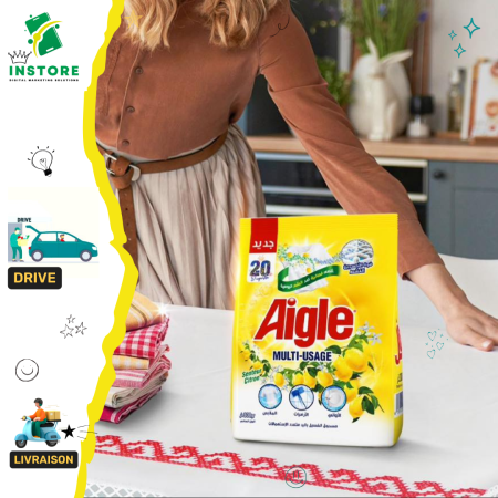 Aigle détergent multi-usage en poudre-citron 300g