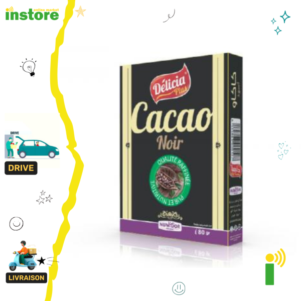 Délicia plus Cacao noir 80g