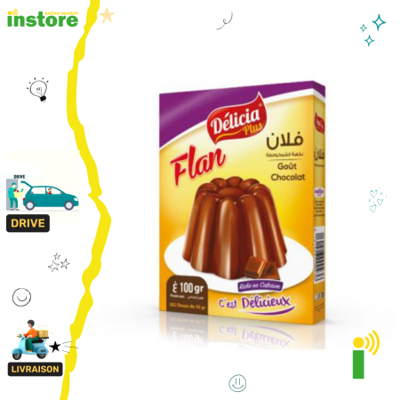 Délicia plus Flan goût chocolat 100g