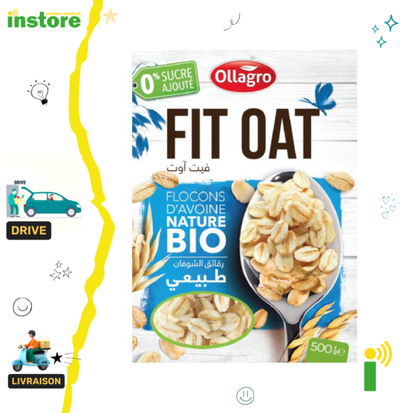 Ollagro Fit Oat Muesli d'avoine -Nature Bio - 250g