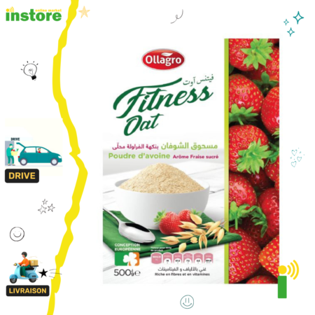 Ollagro Fitness Oat poudre d'avoine- Arôme fraise - 500g