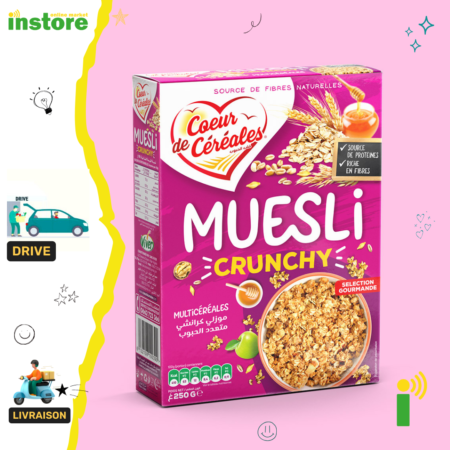 Coeur de céréales Muesli Crunchy – Multicéréales – 250g