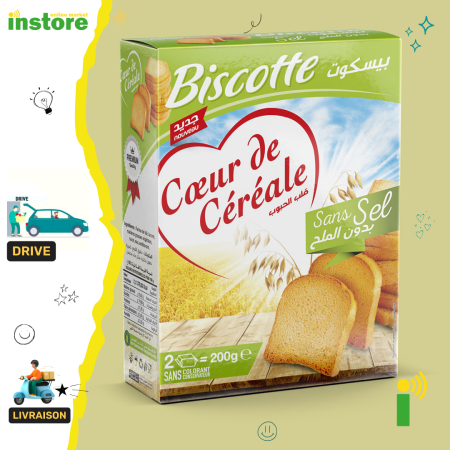 Coeur de Céréale Biscottes -  sans Sel - 200g